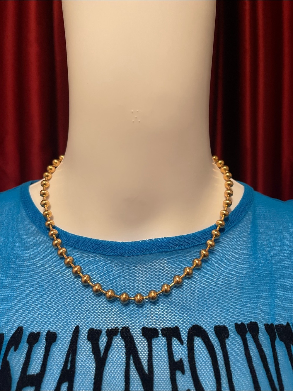 Vintage Gold Ball Necklace - Classic Women's Jewelry